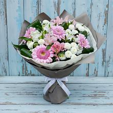 Букет цветов из:  Герберы, Альстромерии и Хризантемы в Артём