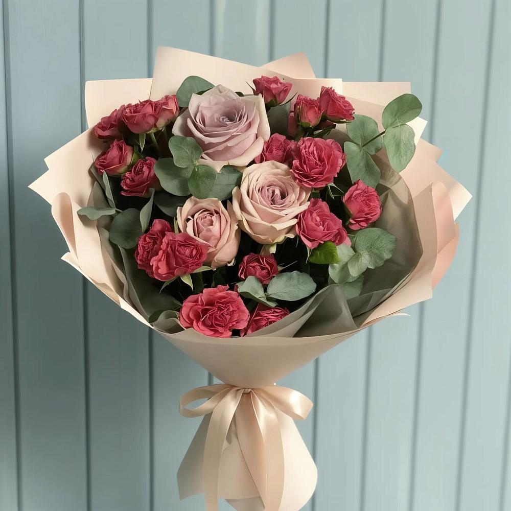 Букет цветов из: Гвоздики и Розы в Артём