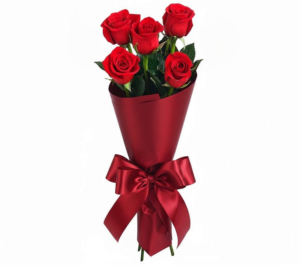Букет 5 Красных роз Эдлесс Лав в Артём