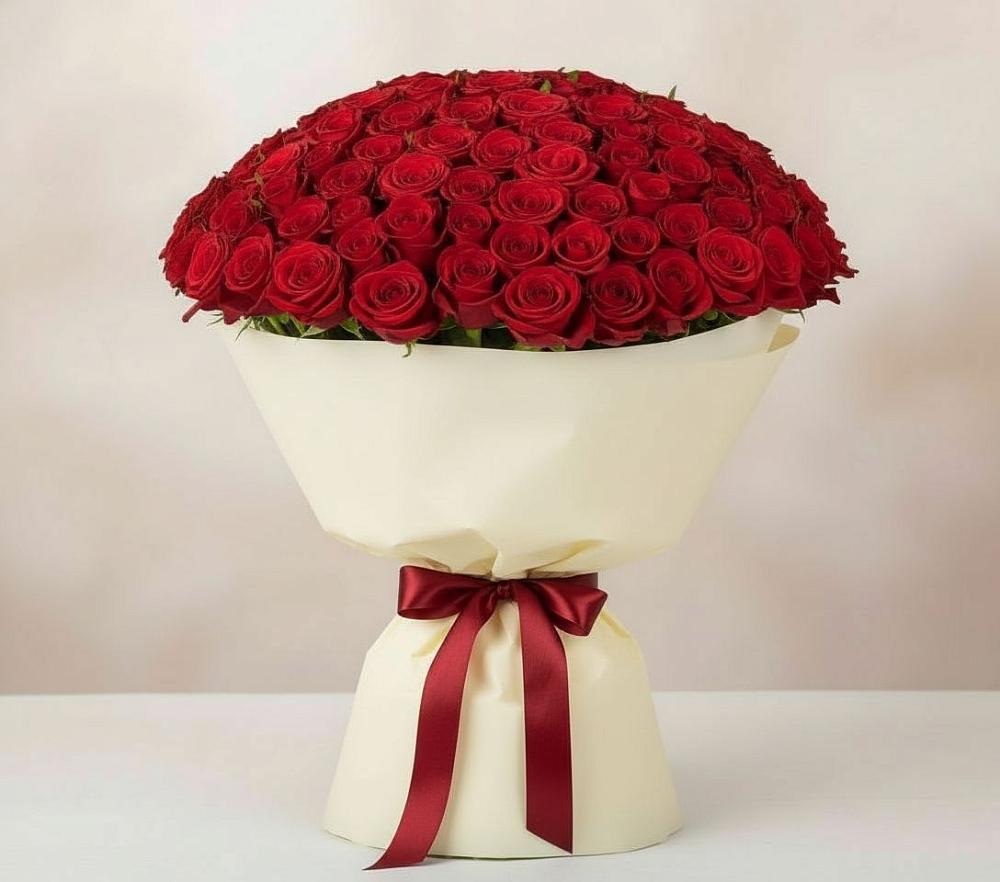 Букет 101 Красная роза Милано в Артём