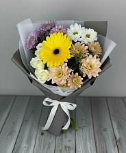 Букет цветов из:  Розы, Герберы и Хризантемы в Артём