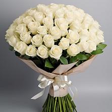 Букет 101 беля роза Белоснежка в Артём