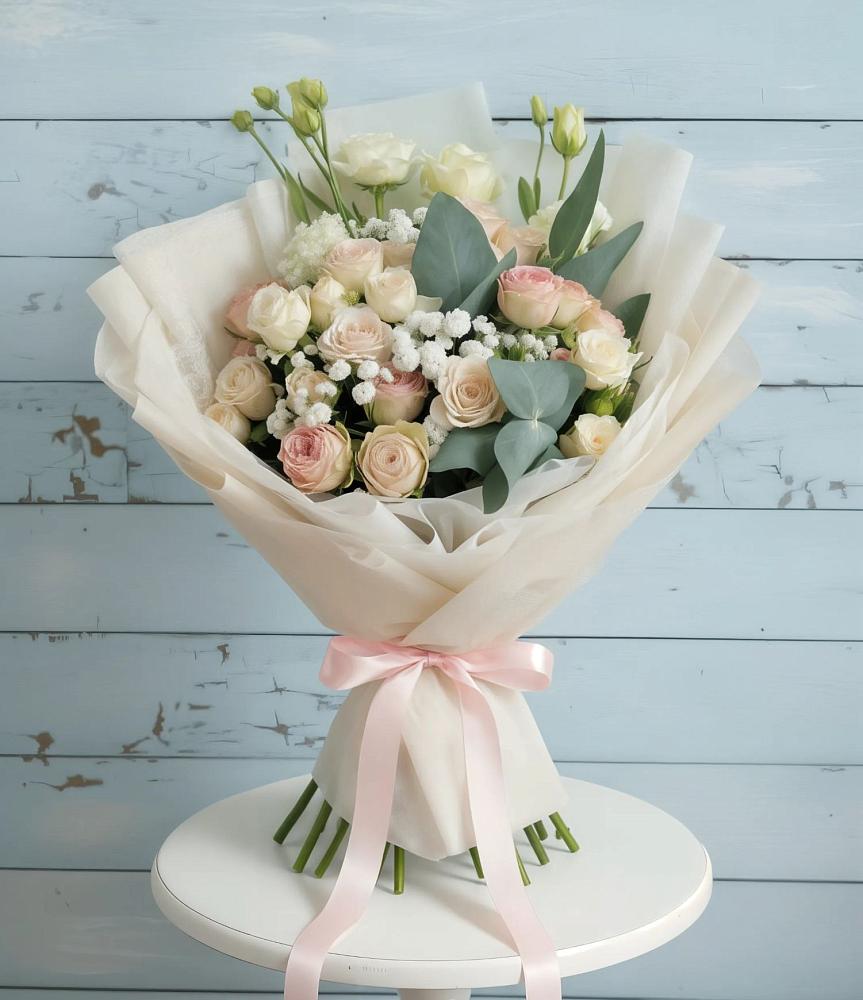 Букет цветов из: Розы и Лизиантусы в Артём