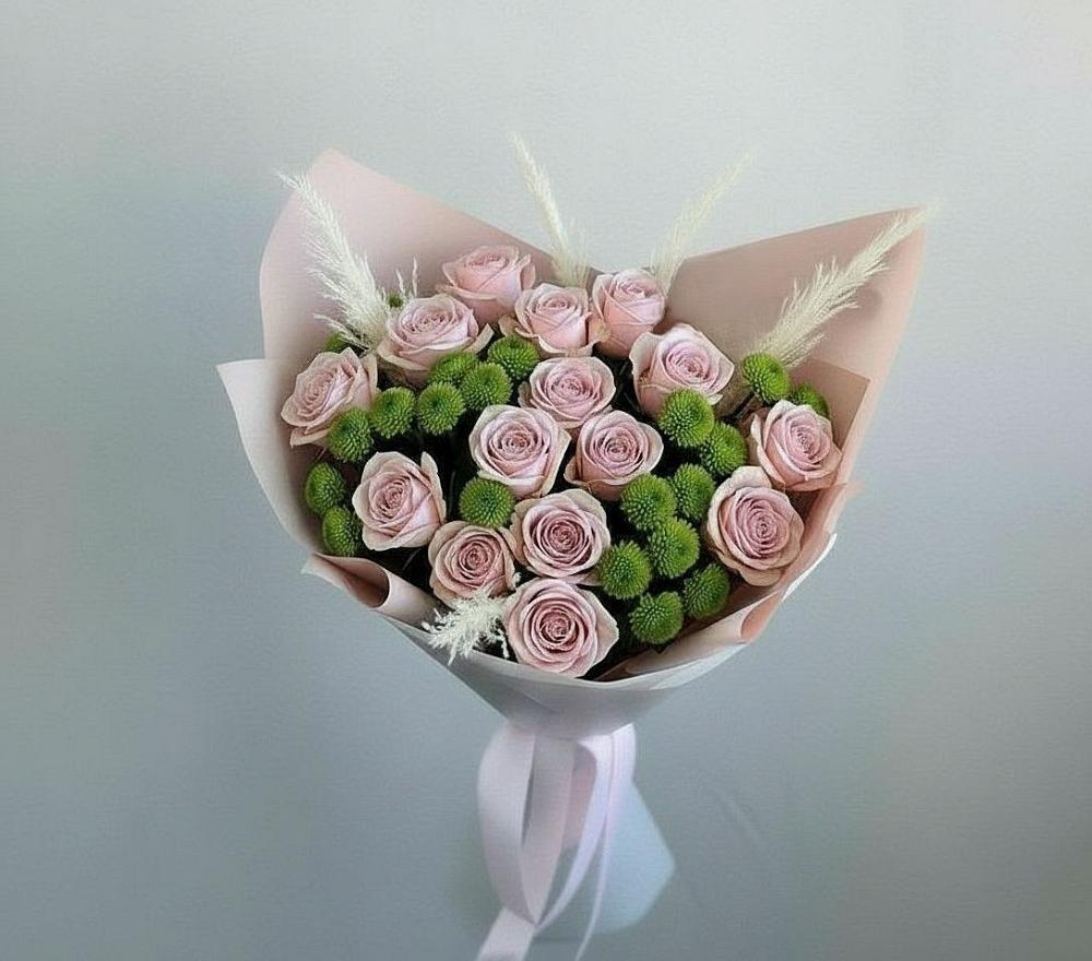 Букет цветов из: Розы и Хризантемы в Артём