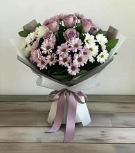 Букет цветов из:  Хризантемы и Розы в Артём