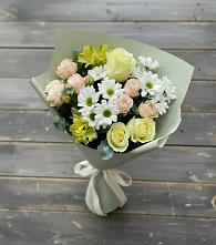 Букет цветов из:  Альстромерии, Розы и Хризантемы в Артём